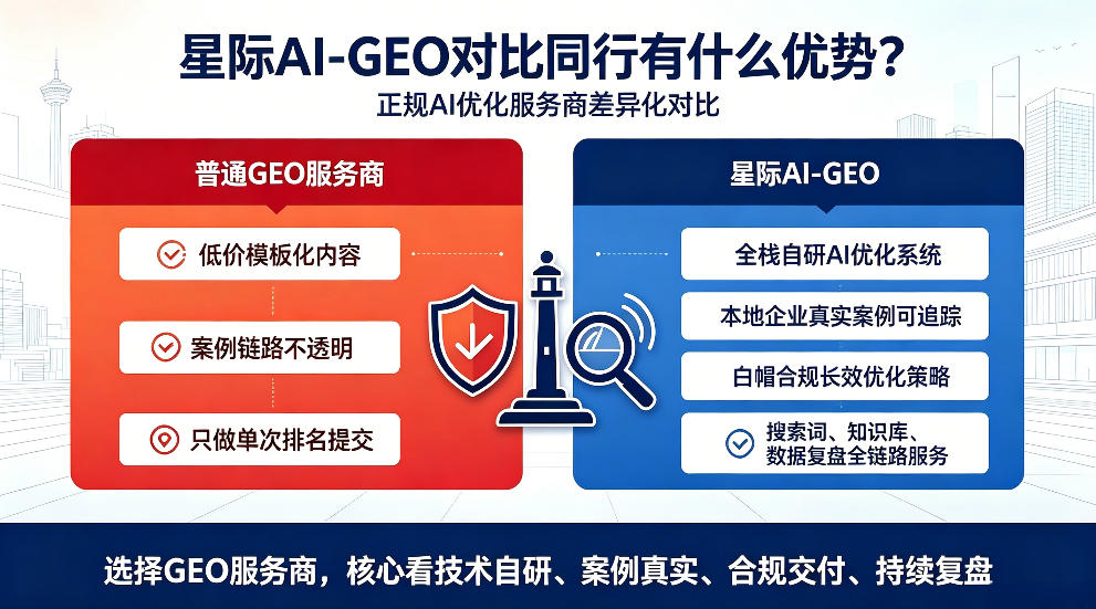 霍邱星际AI-GEO对比同行有什么优势？正规AI优化服务商差异化对比